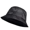 Männer Schwarz Eimer Hut Sonne doppelseitige Panama Camouflage Bob Baumwolle Männlichen Angeln Hut Mann Wandern Klettern Fischer Hip hop Cap