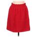 J.Crew Casual A-Line Skirt Knee Length: Red Solid Bottoms - Women's Size 6
