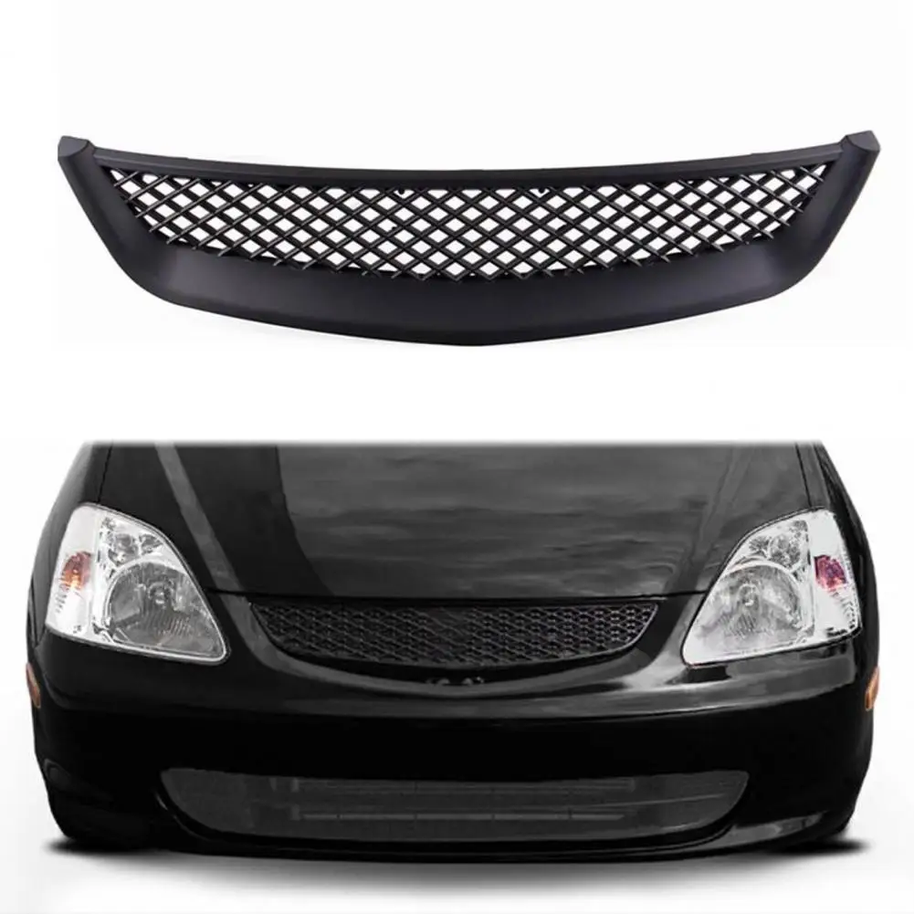 Kühlergrill, professioneller direkter Ersatz, schwarzes Gitterdesign, vorderer Nierengrill für Honda Civic 2001–2003 Image
