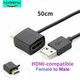 HD 1080P HDMI-compatible Female to Male Converter HDTV Adapter HDTV Switch with 50cm USB 2.0 Charger