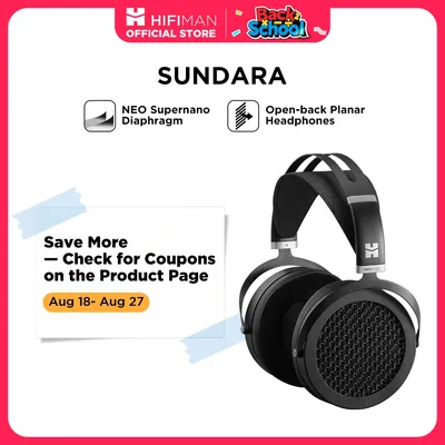 HIFIMAN SUNDARA Over-Ear-Over-Ear-Magnetkopfhörer in voller Größe (schwarz) mit High-Fidelity-Design und Metallgehäuse Image