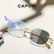 CAPONI Rimless Eyeglasses For Women Titanium Frame Glasses Photochromic Blue Light Blocking
