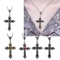 Vintage-Kreuz-Anhänger-Halskette für Männer und Frauen Gothic-Accessoires Halskette Trend