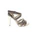 Glint Heels: Slip-on Stiletto Cocktail Gray Shoes - Women's Size 9 - Open Toe