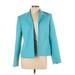 Louben Blazer Jacket: Short Teal Solid Jackets & Outerwear - Women's Size 10