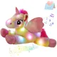 Rainbow Unicorn Plush Toys LED Musical Throw Pillows Lullaby Soft Stuffed Animals Birthday Gift for