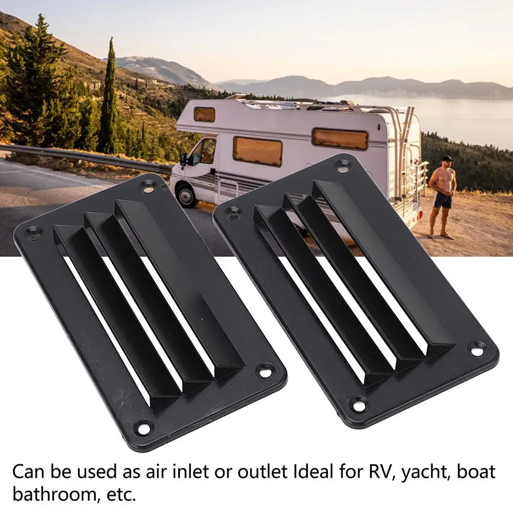 1 paar RV Air Vent Lupe Professionelle Badezimmer Büro Belüftung Outlet Grille Louvre Für Boot Yacht Zubehör Schwarz