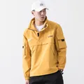 Mens Anorak Jackets Men Hip-Hop Outwear Autumn Windbreaker Patchwork Casual Streetwear Male Outdoor