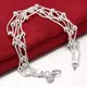 New Design Multi-Line Beading Charm Bracelets for Women 925 Sterling Silver Jewelry Snake Chain