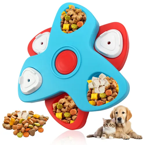 2 sich drehende Schichten Hund Puzzle Spielzeug Slow Feeder interaktive erhöhen Hundefutter Puzzle