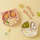 Children's Dishes Baby Silicone Sucker Bowl Baby Bear Face Plate Tableware Set Smile Face Baby