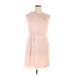 Adrianna Papell Casual Dress - Mini One Shoulder Sleeveless: Pink Solid Dresses - New - Women's Size 14