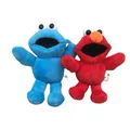 10cm Elmo Cookie Monster With Plastic Plush keychain Toy Keychain Stuffed Dolls Backpack Keyring For