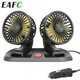 EAFC 5V 12V 24V Car Cooling Fan 360° Adjustable Dual Head Air Fan USB 2Speeds Automotive Electric