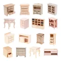 1:12 Dollhouse Miniature Bedside Table Series Storage Cabinet W/Drawer Model Doll House Bedroom