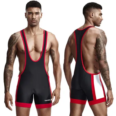 Männer Unterhemden Trikot Sport Wrestling Singlet Body Shaper Korsett Bodys Unterwäsche Bodybuilding Overalls Shorts Unterwäsche Image