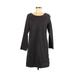 Purejill Casual Dress - Shift Scoop Neck 3/4 sleeves: Gray Solid Dresses - Women's Size Medium