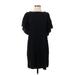 Ann Taylor LOFT Casual Dress - Shift Crew Neck Short sleeves: Black Solid Dresses - Women's Size Small