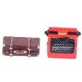 Stimulation Vintage Suitcase Typewriter Dollhouse Miniature 1:12 Scale Fairy Doll Home Life Scene