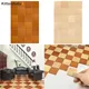 48Pcs 1/12 Dollhouse Mini Adhesive Floor Tiles Dollhouse Square Floorboard Decoration Dolls House