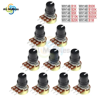 5 Teile/los Potentiometer Widerstand 1K 2K 5K 10K 20K 50K 100K 500K ohm 3 Pin Linear Taper Dreh Image