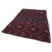 Area Rug - Lofy Geometric Kilim Purple Geometric Wool Handmade Area Rug | Wayfair Lo--8684012063790