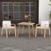 NashyCone Casual outdoor garden dining table & chairs Wood/Teak in Brown/White | 35.43 W x 35.43 D in | Wayfair 02HX128QVHRFY58KPY