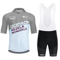 Ensemble de maillot de cyclisme gris AG2R pour hommes et femmes cuissard à bretelles séchage