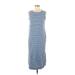 Old Navy Casual Dress - Midi Crew Neck Sleeveless: Blue Stripes Dresses - Women's Size Medium