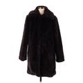 Christian Siriano New York Faux Fur Jacket: Mid-Length Brown Print Jackets & Outerwear - Women's Size Small