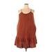 Universal Thread Casual Dress - Mini Scoop Neck Sleeveless: Brown Print Dresses - Women's Size 2X-Large