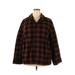 SKIMS Coat: Brown Checkered/Gingham Jackets & Outerwear - Women's Size 2X