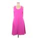 Lauren by Ralph Lauren Casual Dress - Mini Scoop Neck Sleeveless: Pink Solid Dresses - Women's Size 16