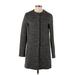 H&M Jacket: Mid-Length Gray Marled Jackets & Outerwear - Women's Size 4