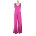 Lou & Grey Jumpsuit V-Neck Sleeveless: Pink Print Jumpsuits - Women's Size Small