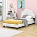 Latitude Run® Twin Upholstered Platform Bed w/ Cloud-Shaped Headboard, Solid Wood in White | Wayfair FD9669A157704A1C8BBA5EE39281A47A