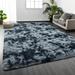 Gray Rectangle 6' x 9' Living Room Area Rug - Gray Rectangle 6' x 9' Area Rug - Mercer41 Shag Area Rug, 4 X 6 Tie-Dyed Plush Fuzzy Rugs For Living Room, Ultra Soft Fluffy Furry Rugs For Bedroom | Wayfair