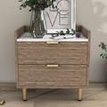 Mercer41 Hawlings 2 - Drawer Metal Nightstand in Brown | 20.5 H x 19.7 W x 15.8 D in | Wayfair AAF0211CCF5246858CA3FEE8778BE5B0