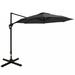 Arlmont & Co. 10Ft Offset Patio Umbrella w/ Base, Hanging Aluminum & Steel Cantilever Umbrella w/ 360° Rotation, Easy Tilt, 8 Ribs, Crank | Wayfair