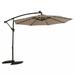 Arlmont & Co. Shawin 116.14" Tilt Cantilever Umbrella w/ Crank Lift Counter Weights Included in Brown | 82.68 H x 116.14 W x 116.14 D in | Wayfair