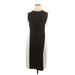 Calvin Klein Casual Dress - Shift Crew Neck Sleeveless: Black Color Block Dresses - New - Women's Size 12