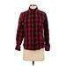 Woolrich Long Sleeve Button Down Shirt: Red Checkered/Gingham Tops - Women's Size Small