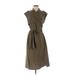 Rag & Bone Casual Dress - Shirtdress High Neck Sleeveless: Brown Solid Dresses - Women's Size Medium