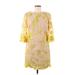 Dress the Population Casual Dress: Yellow Floral Motif Dresses - Women's Size Medium