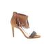 Vince Camuto Heels: Tan Solid Shoes - Women's Size 8 1/2 - Open Toe