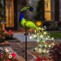 lumières solaires de paon décoration extérieure lumière pour jardin patio led statues de paon en métal lumière figurine pelouse paysage pour cour chemin jardin décoration maison sculpture art