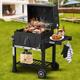 Holzkohlegrill / quadratischer bbq xl Grillwagen aus Eisen - Strattore