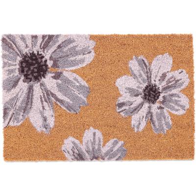 Fußmatte Kokos, Türvorleger Blumen, 40x60 cm, rutschfest, wetterfest, Fußabstreifer innen & außen, Image