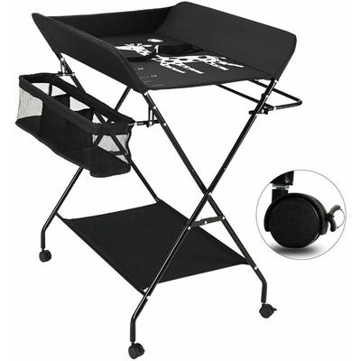 Wickeltisch Wickeltischauflage Mit 3 Fächer Wickelkommode Baby Wickelkombi Wickelauflage Klappbar Image