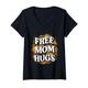 Damen Free Mom Hugs Gifts Lustige Grafik-T-Shirts für Frauen T-Shirt mit V-Ausschnitt